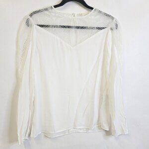 Maje Lace  upper  with keyhole back long sleeve feminine top